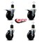 Service Caster 4'' Soft Rubber Swivel 1-7/8'' Expanding Stem Caster Set 2 Total Lock Brakes, 4PK SCC-EXTTL20S414-SRS-2-S-2-178 - alternate 2